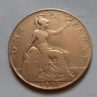 1 пенни, Великобритания 1908 г., Эдуард VII