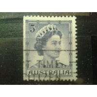 Австралия 1959 Королева Елизавета 2, марка из буклета Михель-2,0 евро гаш