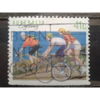 Австралия 1989 Велоспорт марка из буклета, обрез снизу Михель-0,7 евро гаш