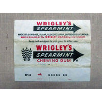 01-262 Обертка фантик от жевачки жевательной резинки Wrigleys Spearmint Англия 1970-е