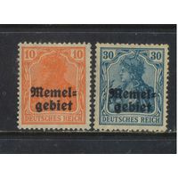 Мемель Управление Антанты 1920 Надп на марках Германии Надп Стандарт #14-5*