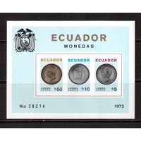 Эквадор-1973,(Мих.Бл.62В)  **, Монеты