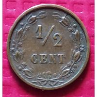 Нидерланды 1/2 цента 1884 г. #31124