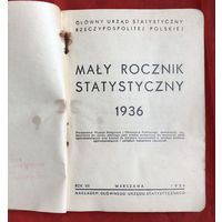 Maly rocznik statystyczny 1936 год Польша