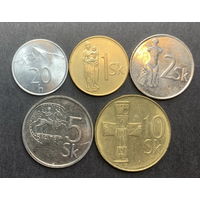 Словакия, 5 разных монет