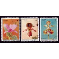3 марки 1971 год Куба Орхидеи 1694,1697-1698