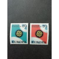 ФРГ 1967 Серия из двух марок "ЕВРОПА СЕПТ (EUROPA CEPT)" (чистые **) Мi.533-534