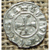 Крестоносцы Ахайя Вильгельм Гай II of La Roche (1287 - 1308) денар 0,88гр.18,5мм.