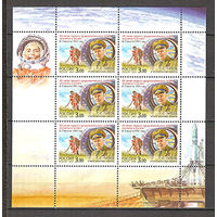 Россия 2001 г. Титов ** 700 40 лет первого продолжительного полёта человека в космос Малый лист