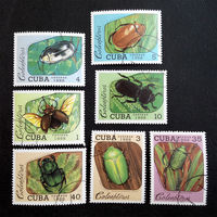 Куба 1988 г. Жуки. Насекомые. Фауна, полная серия из 7 марок #0246-Ф1P56