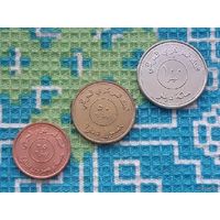 Ирак набор монет 25, 50, 100 филсоф. UNC. Карта Ирака. Персия. Ефрат.