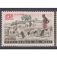 Фауна животные Животноводство, сельское хозяйство и искусство Мали 1961 год лот 2 ЧИСТАЯ