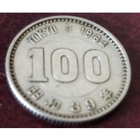 Серебро 0.600! Япония 100 йен, 39 (1964) XVIII летние Олимпийские Игры, Токио 1964