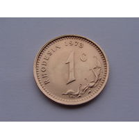 Родезия. 1 цент 1973 год  КМ#10  Тираж: 5.000.000