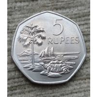 Werty71 Сейшельские острова 5 рупий 1972 Сейшелы корабль одна из самых красивых монет мира