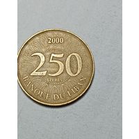 Ливан 250 ливров 2000 года .