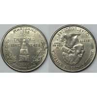25 центов(квотер) США 2000г D, Мэриленд