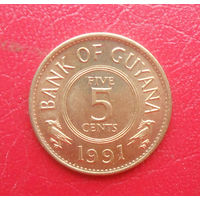Гайана 1991 год, 5 центов