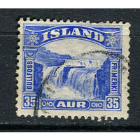 Исландия - 1931/1932 - Водопад Гюдльфосс 35А - [Mi.152] - 1 марка. Гашеная.  (Лот 16Dg)