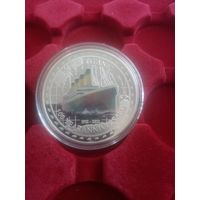 Титаник 100 лет гибели  Тувалу 1 доллар 2012г - ПРУФ, серебрение, цветная