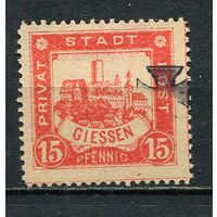 Германия - Гисен - Местные марки - 1888 - Замок 15Pf с надпечаткой креста - [Mi.30] - 1 марка. Чистая без клея.  (Лот 92CQ)
