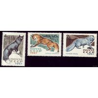 3 марки 1967 год Пушнина 3442-3444
