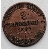 Саксония 2 пфенниг 1869