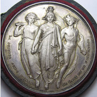 Серебряная медаль Франция 1862 Выставка науки, промышленности и искусства, в родном футляре