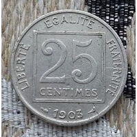 Франция 25 сентим (центов) 1903 года