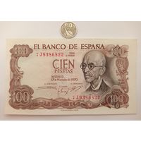 Werty71 Испания 100 песет 1970 UNC банкнота
