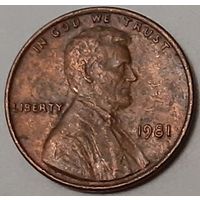 США 1 цент, 1981 Lincoln Cent Без отметки монетного двора (10-2-1)
