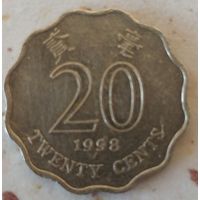 Гонконг 20 центов 1998. Возможен обмен