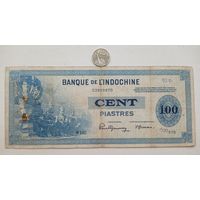 Werty71 Индокитай 100 пиастров 1945 банкнота