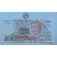 Werty71 Бразилия 100 Крузейро 100 Крузадо 1990 UNC банкнота