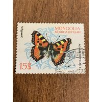 Монголия 1963. Бабочки. Aglais urticate. Марка из серии