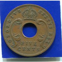 Британская Восточная Африка 5 центов 1952