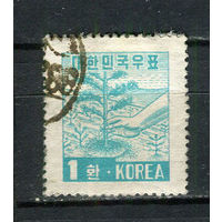 Южная Корея - 1953 - Дерево 1H - [Mi.157] - 1 марка. Гашеная.  (Лот 83Ei)-T5P20