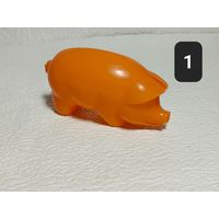 Ретро-игрушка "Оранжевая свинка"(пластмасса)-СССР,70-е годы-No1
