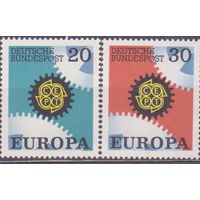 Германия 1967 серия 'Европа-CEPT/Европа-СЕПТ' эмблема шестеренки **