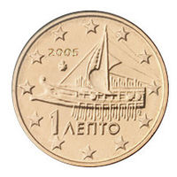 1 евроцент 2005 Греция UNC из ролла