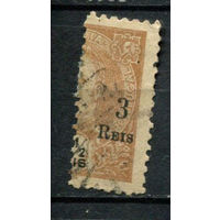 Португальские колонии - Индия - 1911 - Надпечатка нового номинала 3 REIS на 2 1/2R c вертикальным перфином - [Mi.247] - 1 марка. Гашеная.  (Лот 117Bi)