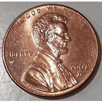 США 1 цент, 2007 Lincoln Cent Отметка монетного двора: "D" - Денвер (1-3-43)
