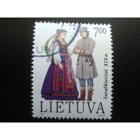 Литва 1992 Народный костюм, концевая