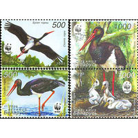 Черный аист. WWF Беларусь 2005 год (621-624) серия из 4-х марок