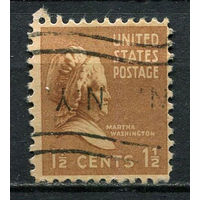 США - 1938/1954 - Марта Вашингтон  1 1/2С - [Mi.412A] - 1 марка. Гашеная.  (Лот 39Dj)
