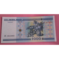 1000 рублей 2000 года  Беларусь серия ЛА 4814823 v2