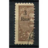 Португальские колонии - Индия - 1911 - Надпечатка нового номинала 3 REIS на 2T c вертикальным перфином - [Mi.248] - 1 марка. Гашеная.  (Лот 118Bi)