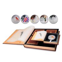 Фиджи набор из 4-х монет 1 доллар 2010 "Сказочные сокровища Г.Х.Андерсена" в футлярах с сертификатами