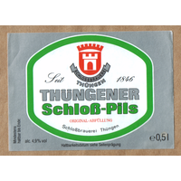 Этикетка пива Thungener schloss-pils Германия Ф532