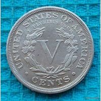 США 5 (V) центов 1891 года. Новогодняя распродажа!